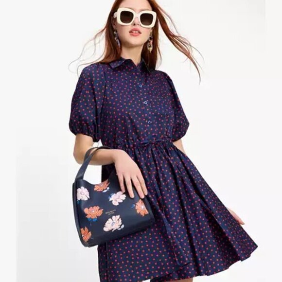 NEW KATE SPADE Spring Time Dot Millie Dress SIZE SMALL RED AND BLUE - Picture 1 of 4